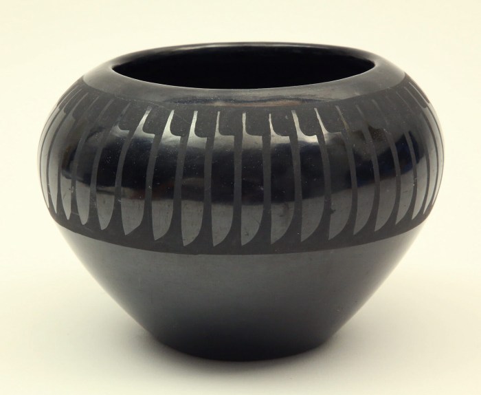 Maria martinez pottery black on black