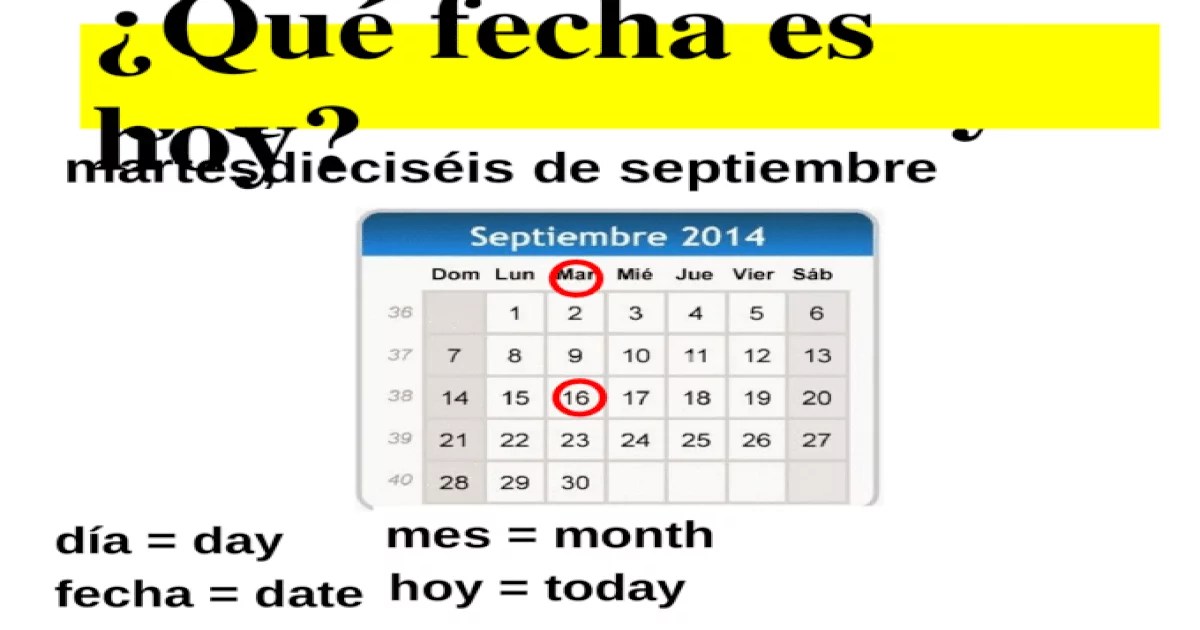 Qué fecha es el día de hoy