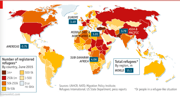 Josef's journey in refugee map