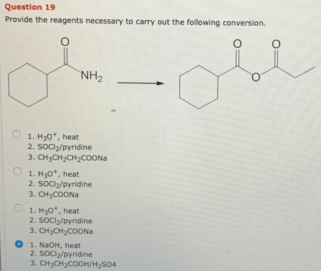 Provide reagents carry iupac compound